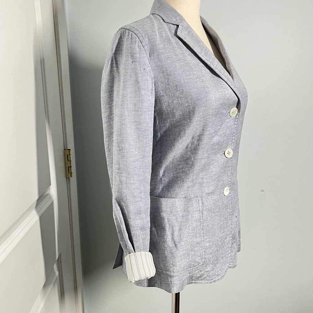Theory linen blend chambray jacket size 0 - Picture 6 of 11